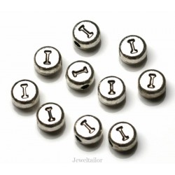 NEW! 1 Letter I Quality Silver Plated Round Alphabet Bead 7mm ~ Ideal For Occasion Name Bracelets, Card Making & Other Craft Activities